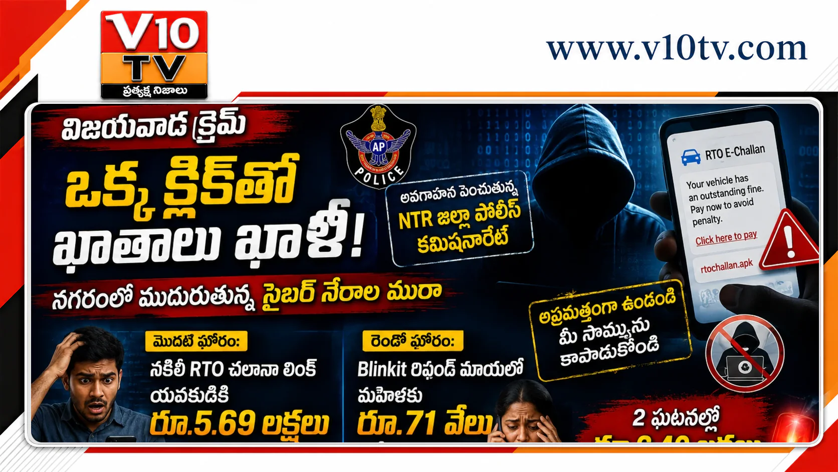 ఒక్క క్లిక్తో ఖాతాలు ఖాళీ.. విజయవాడలో సైబర్ మాయ! — చిత్రం 1